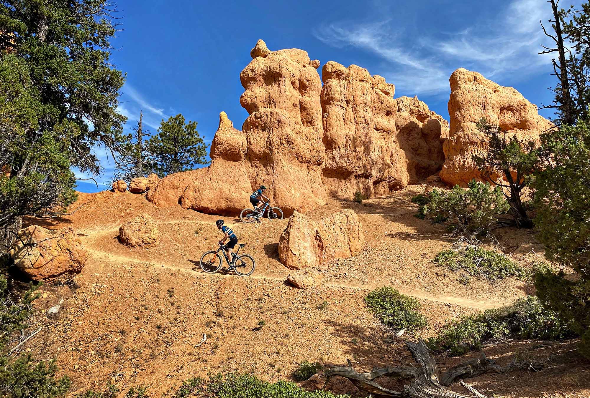 two bikers riding thunder mountain