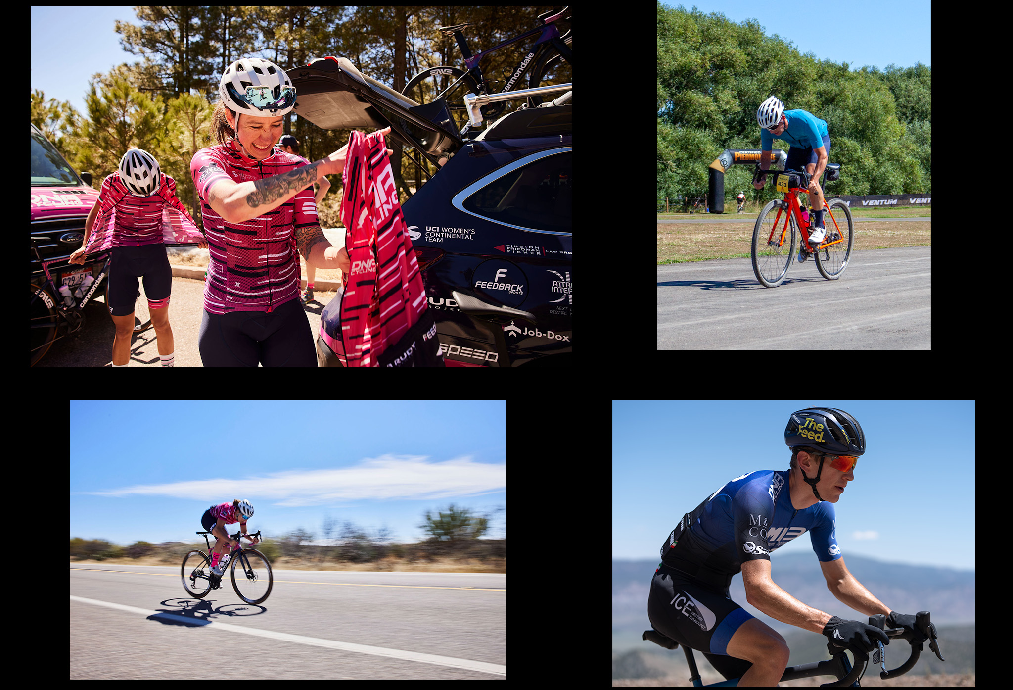 people riding bikes in dna cycling kits